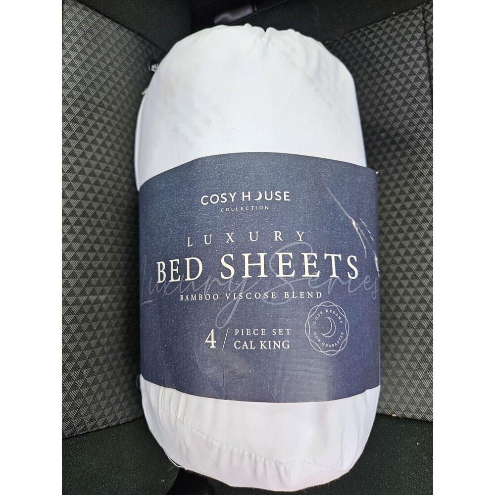 Cosy House Collection Luxury Bed Sheets Bamboo Viscose Blend 4-Piece CAL KING